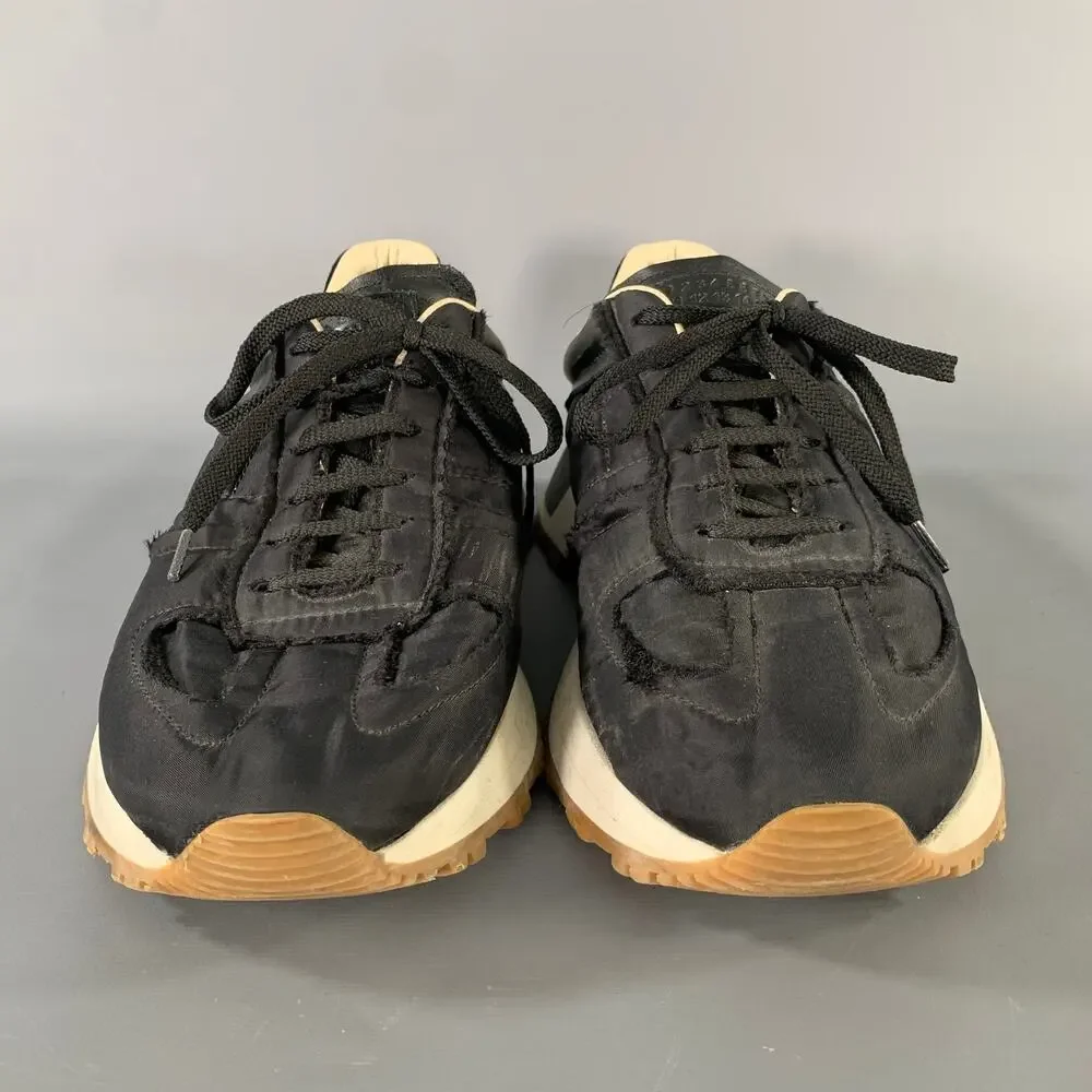MAISON MARGIELA Size 10 Black Solid Nylon Lace Up Sneakers